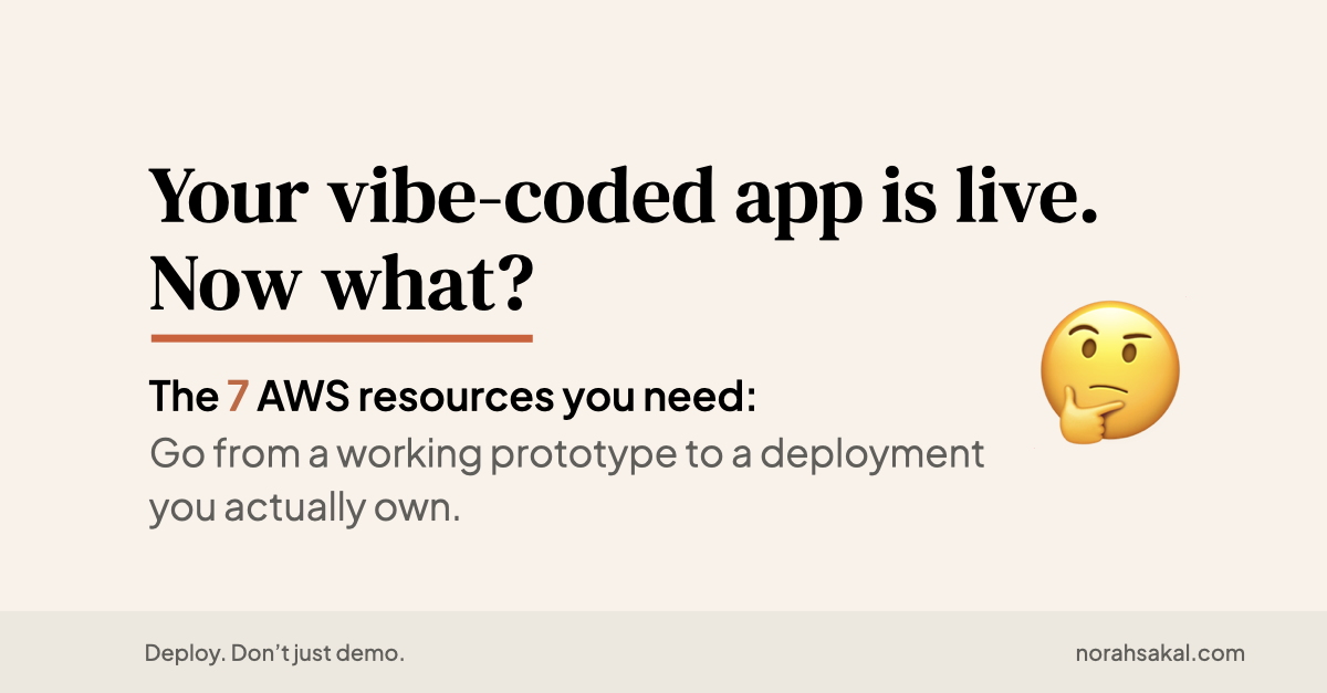 The 7 AWS resources you need to go from a working prototype to a deployment you actually own.